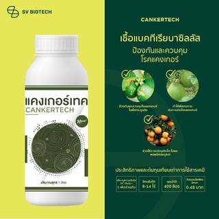 แคงเกอร์เทค(Cankertech) ขนาด 1000 ML.  มีคุณสมบัติในการป้องกันและกำจัดโรคแคงเกอร์ในพืชตระกูลส้ม และมะนาว