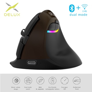 Delux M618 Mini BT 4.0 2.4GHz เมาส์ไร้สายแบบชาร์จไฟสําหรับคอมพิวเตอร์