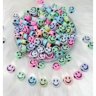 ลูกปัดยิ้ม ลูกปัดคละสีพาสเทล 20g. /10mm. ลูกปัดSmile DIY handmade