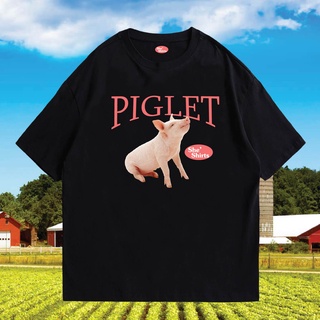 (🔥พร้อมส่งเสื้อเฮีย🔥)  เสื้อ PIGLET  ผ้าCotton 100% ผ้าดีมากก มีขาวและดำ  ทั้งทรงปกติและ OVERSIZE TB0261