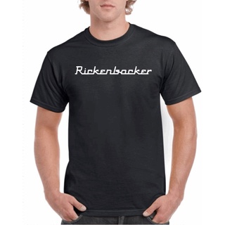 เสื้อยืด ผ้าฝ้าย พิมพ์ลายโลโก้ Rickenbacker Les Paul Guitar Rock Punk Gildan สําหรับผู้ชาย