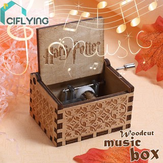 ciflying SILVER ONE silverone Engraved Wooden Music Box Personalizable Harry Potter Hand Cranked Music Box