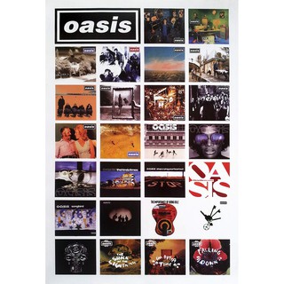 โปสเตอร์ ปก วง ดนตรี ร็อค โอเอซิส OASIS Cover Mix Album (1991-2009) POSTER 24"x35" นิ้ว English Rock Britpop