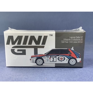 ▪️Lancia Delta HF Integrale Evoluzione #3 1992 Rally 1000 Lakes Winner #300 Scale 1:64 ยี่ห้อ Minigt