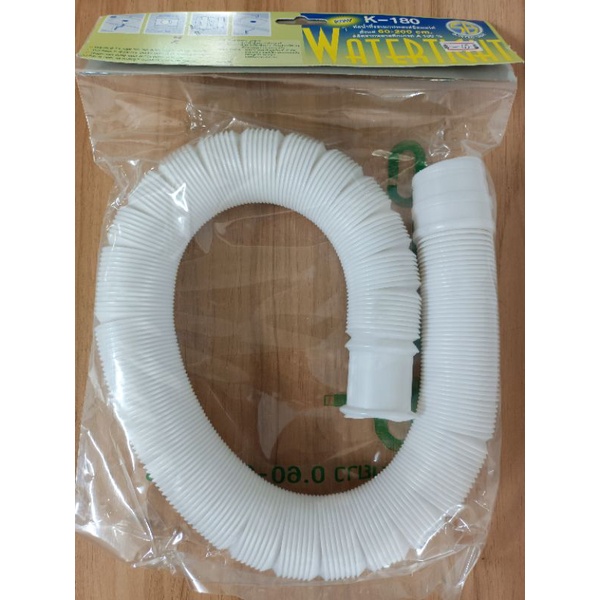 ท่อน้ำทิ้ง-ท่อย่น-ท่อย่นอ่างล้างจาน-สีขาว-ยาว-60-200ซม-ยืดหดได้-รุ่น-k-180
