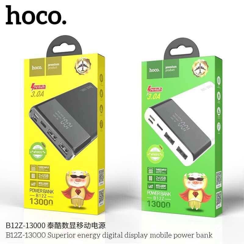 พาวเวอร์แบงค์-ยี่ห้อhoco-b12z-แท้100-แบตสำรอง-13000mah-led-2usb-กระแสไฟชาร์จออกรวมกัน-2-ช่อง