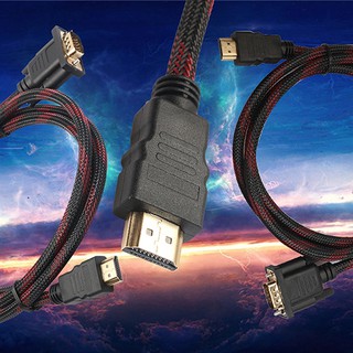 สายเคเบิ้ลHdmi Male To Vga Hd - 15 Male 15 Pin อะแดปเตอร์แปลงสายเคเบิ้ลวิดีโอ 1 . 5 ม. 1080 P R 25