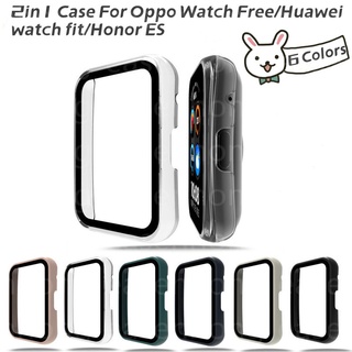 2in1 เคสนาฬิกาข้อมือกระจกนิรภัย PC แบบแข็ง กันกระแทก สําหรับ Huawei watch fit Honor ES