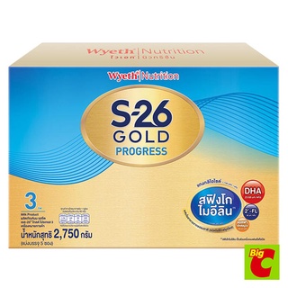 S-26 เอส-26 โกลด์ โปรเกรส สูตร 3 ผลิตภัณฑ์นมผง รสจืด ขนาด 2750 ก.S-26 S-26 Gold Progress Formula 3 Plain Flavored Milk P