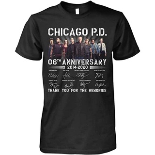 เสื้อยืดผ้าฝ้ายพิมพ์ลายคลาสสิก Dmnteestore เสื้อยืด ลาย Thank You for The Memories Signature Chicago PD 60Th Anniversary