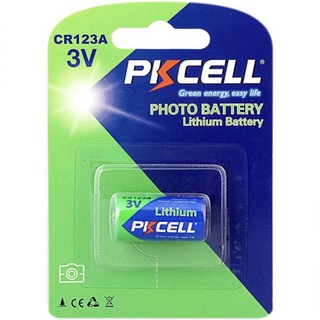 PKCELL ถ่านขนาดCR123A Lithium 3V แพค1ก้อน