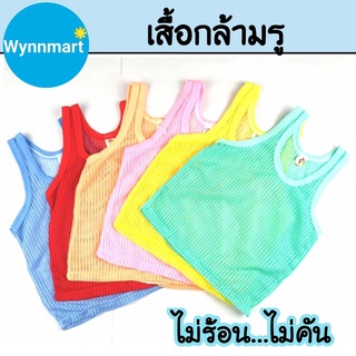 ภาพขนาดย่อของสินค้าเสื้อกล้ามรู เสื้อกล้ามเด็ก 0-3 ขวบ ระบายอากาศได้ดี ใส่แล้วไม่ร้อน ไม่คัน ซักแห้งง่าย V28 พร้อมส่งจากไทย