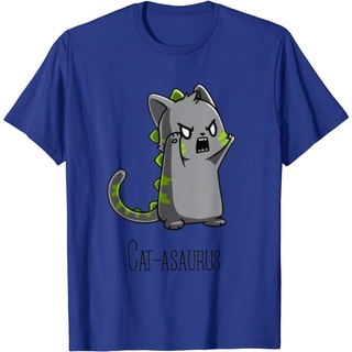 เสื้อผ้าผชCatasaurus เสื้อยืดลําลอง ผ้าฝ้าย แขนสั้น พิมพ์ลาย kitten kitty สําหรับผู้ชายS-5XL