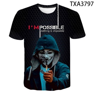 เสื้อยืดแขนสั้นลําลอง พิมพ์ลาย Hacker 3 มิติ แฟชั่นฤดูร้อน สไตล์สตรีท สําหรับผู้ชาย และผู้หญิง 2021