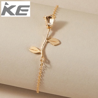 Simple foot ornaments Alloy three-dimensional rose anklet Geometric flower single anklet for g