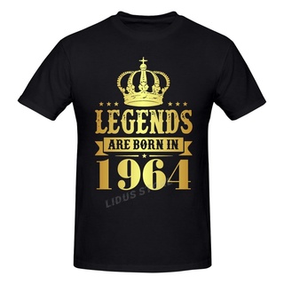 เสื้อยืดสีขาวเสื้อยืดผ้าฝ้าย 100% พิมพ์ลายกราฟฟิค legends are born in 1964 58 years for the 58th ของขวัญวันเกิด สไตล์ฮาร
