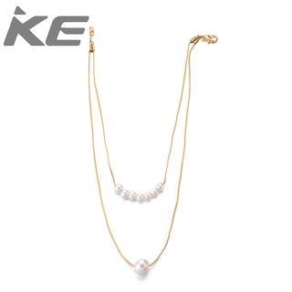 Jewelry Natural Simple Knotted Chain Size Pearl Double Alloy Necklace Women for girls for wome
