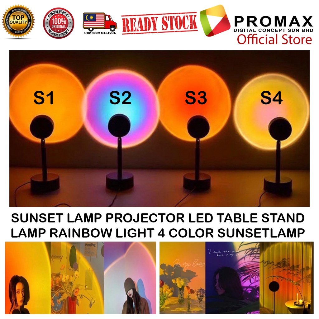 Sunset Projection ไฟ Led DD-0702 Rainbow ชั้นขาตั้งโคมไฟโมเดิร์น Night ...