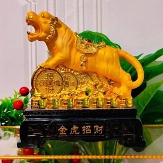 พญาเสือมหาอำนาจ แก้ปีชง สูง18ซม.ประทับบนกองเงินกองทอง งานเคลือบทองพรีเมี่ยมจากจีน นำเข้าจากประเทศจีน ปลุกเสกจากวัดมังกร