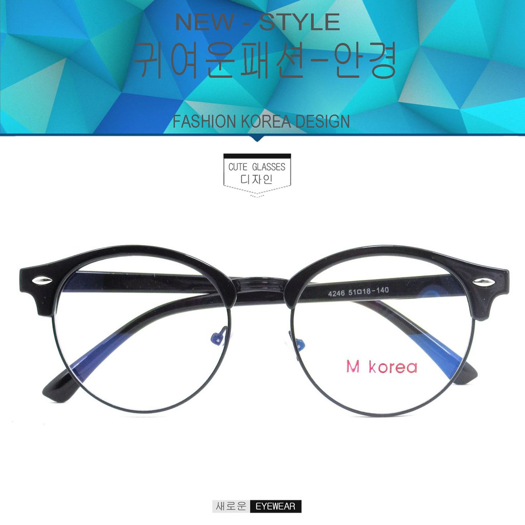 fashion-m-korea-แว่นตากรองแสงสีฟ้า-4246-สีดำเงาขาดำ-ถนอมสายตา
