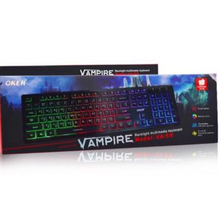 🔥ประกัน1 ปี🔥OKer  VA-59. OKer  VAMPIRE KEYBOARD. USB  MULI  BACKLIGHT  VA59  มีไฟ