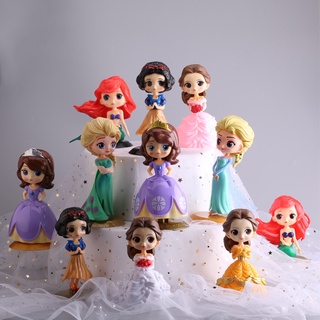 โมเดลตุ๊กตา Disney Frozen Princess Anna Elsa Snow White Mermaid Alice Cinderella ของเล่นสําหรับเด็ก