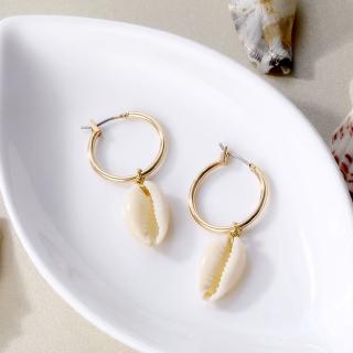 Fashion Natural Shell Pendant Earrings Sweet Lvory Color Sea Shell Dangle Earrings Bohemian Summer Statement Beach Earrings