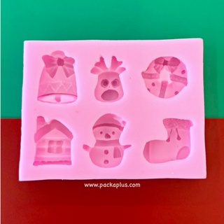 พิมพ์ซิลิโคน Xmas Silicone Mold พิมพ์ซิลิโคน คละหลายลายในแผ่นเดียว คุ้มสุดๆ  พิมพ์วุ้น  พิมพ์สบู่ พิมพ์ช็อคโกแลต