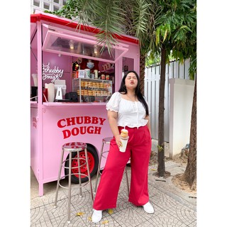 CurveG Wide Leg Pants Red กางเกงขายาว สีแดง