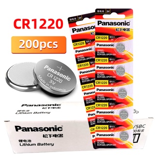 200PCS Brand New Panasonic CR1220 Coin Cell Button Batteries  BR1220 ECR1220 LM1220 3V Lithium Battery For Toys LED Watc