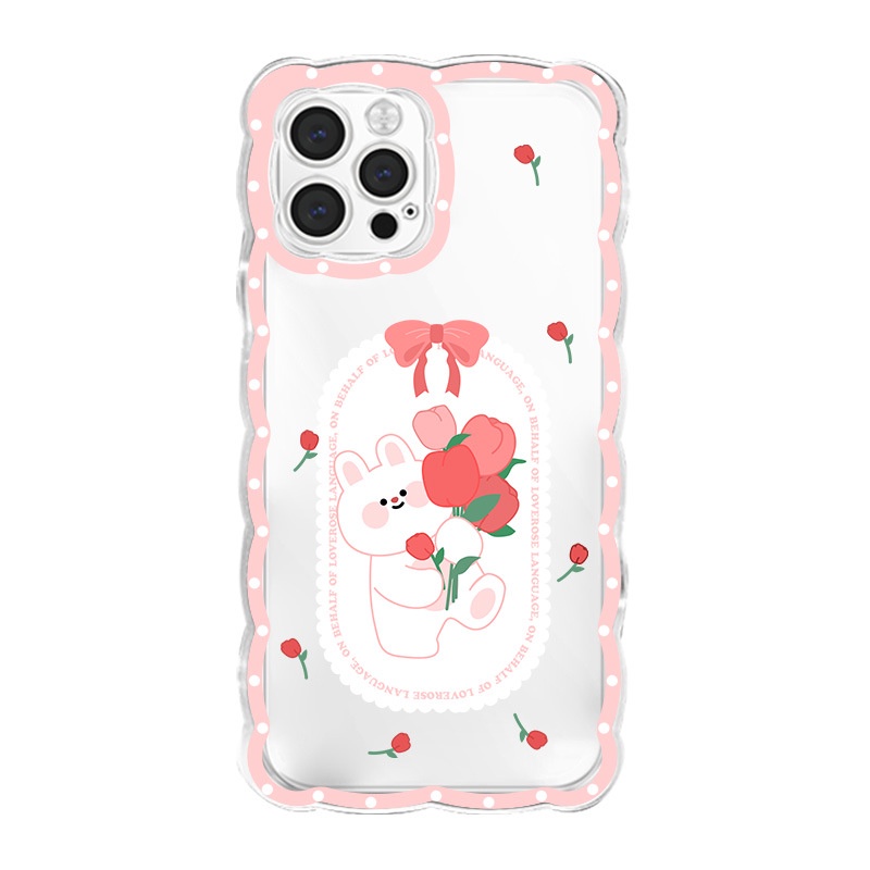เคสโทรศัพท์มือถือ-ลายกระต่าย-ดอกไม้-สําหรับ-for-iphone-13promax-12-xs-xr-6plus-14