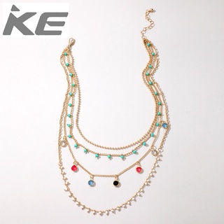 Jewelry color rice beads OL commuter diamond multi-necklace collarbone chain for girls for wom