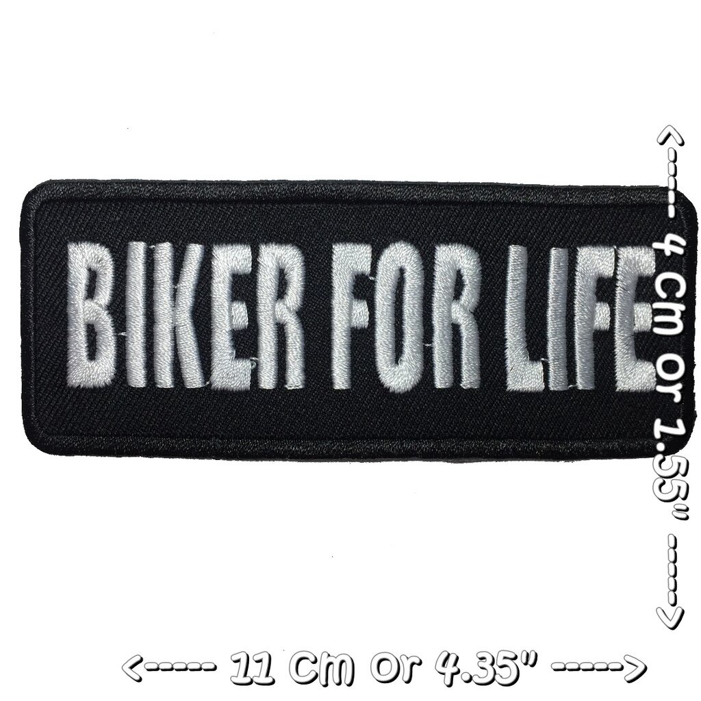 biker-for-life-racing-ตัวรีดติดเสื้อ-อาร์มรีด-อาร์มปัก-ตกแต่งเสื้อผ้า-หมวก-กระเป๋า-แจ๊คเก็ตยีนส์-quote-embroidered-ir