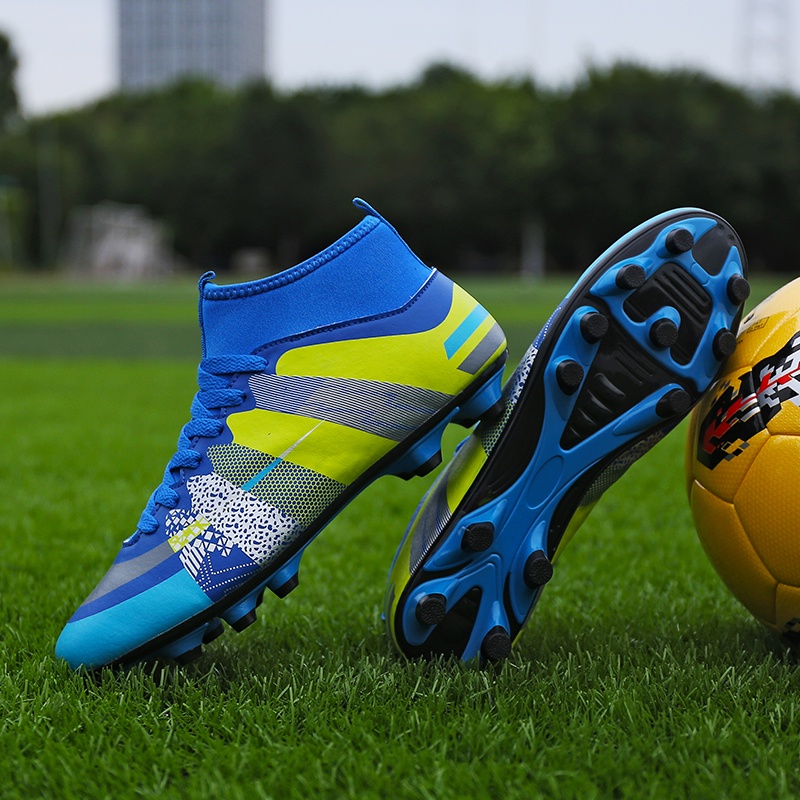 ขนาด-31-43-fg-รองเท้าฟุตบอลเด็กมีหนามแหลมสูง-รองเท้าฝึกซ้อมฟุตบอลสนามหญ้าเทียมสำหรับเยาวชน