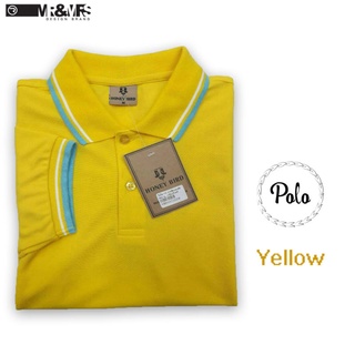 สินค้า เสื้อโปโลชาย/หญิง เสื้อคอปกชาย แขนสั้น แบบคลีบ POLO ผ้าCOTTON (สีเหลือง)