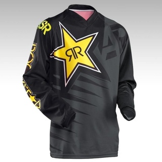 พร้อมส่ง ROCKSTAR เสื้อกีฬา DH BMX สําหรับจักรยานเสือภูเขาวิบาก