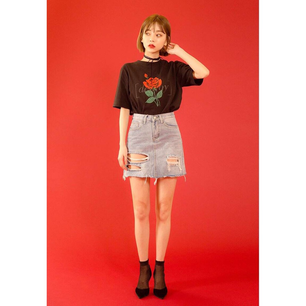 เสื้อ-oversize-สีดำเกาหลีสุดคิ้วท์