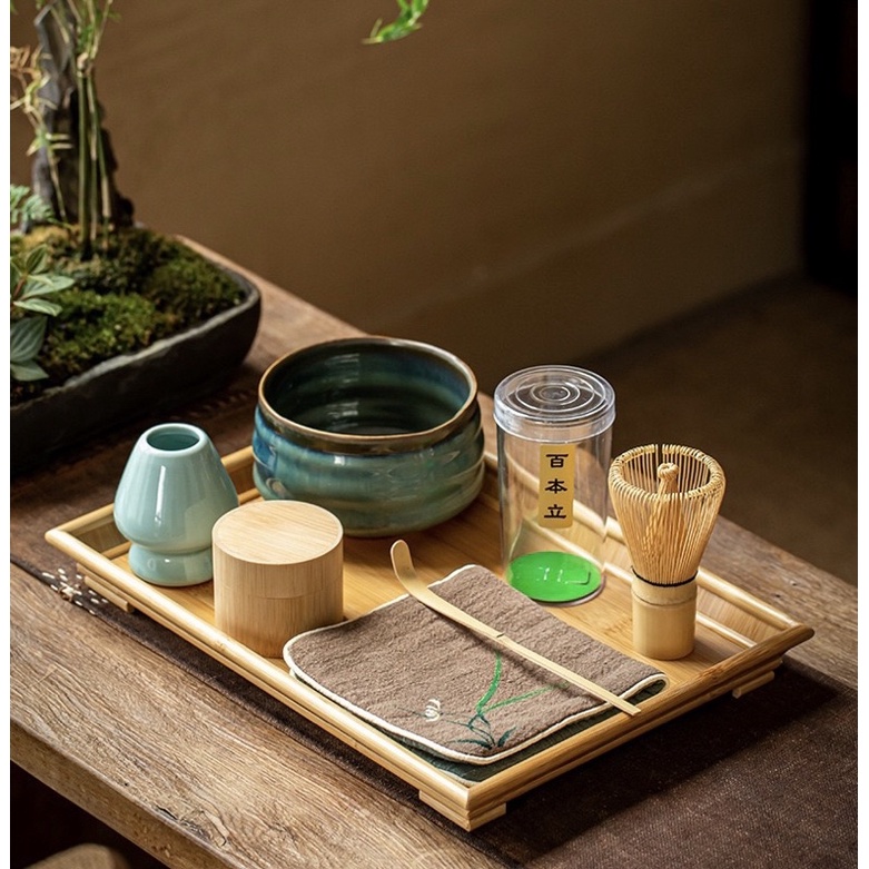 ชุดเซ็ทชงมัทฉะ-สไตล์ญี่ปุ่น-แปรงไม้ไผ่-ถ้วยชงชา-ถ้วยเซรามิค