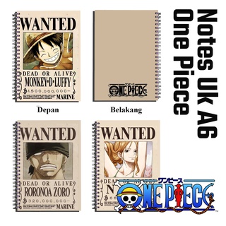 สมุดโน๊ต โน้ตบุ๊ค ลายการ์ตูนอนิเมะ One Piece ขนาด A6 มีจํานวนจํากัด ขนาด A6