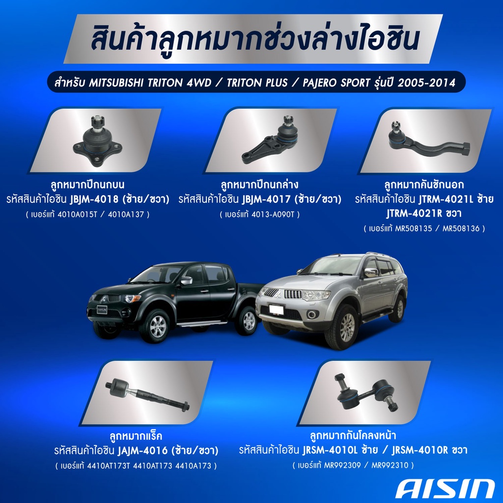 ไทรทัน-พลัส-ปาเจโร-สปอร์ต-ชุดลูกหมาก-aisin