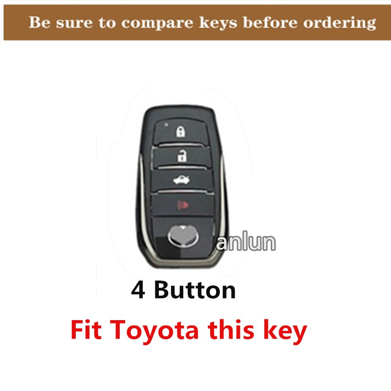 ready-stock-ซองหนังกุญแจรถยนต์-toyota-fortuner-camry-4-button-smart-key