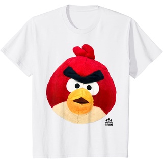 เสื้อยืดผ้าฝ้ายพรีเมี่ยม เสื้อยืด ผ้ากํามะหยี่ขนนิ่ม ลาย Angry Birds สีแดง