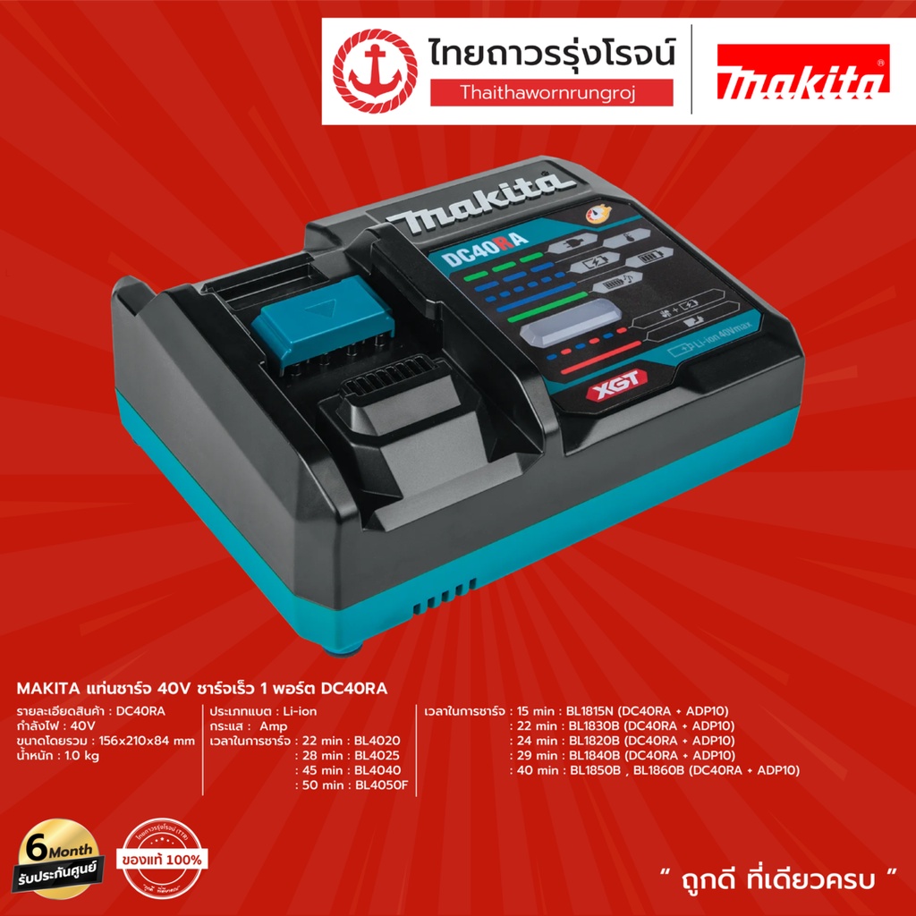 ภาพหน้าปกสินค้าMAKITA DC10 DC40 แท่นชาร์จ รุ่น DC10SB , DC40RA และ แบตเตอรี่ รุ่น BL1830 , BL4025 , BL4040 ไม่มีกล่องกระดาษ ชิ้น TTR จากร้าน ttr.online บน Shopee