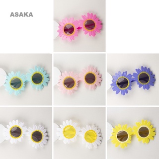 Asaka แว่นตาพลาสติก รูปดอกเดซี่ พร็อพสําหรับถ่ายรูป ตกแต่งปาร์ตี้