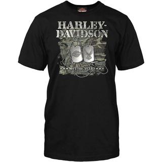 เสื้อยืดผ้าฝ้ายพิมพ์ลายคลาสสิกเสื้อยืดแขนสั้นพิมพ์ลาย Merdstore Harley-David สไตล์ทหารสําหรับผู้ชาย ป้ายแท็กสําหรับสุนัข