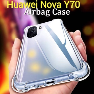 Nova Y70(พร้อมส่งในไทย)เคสTPUใสกันกระแทกแบบคลุมกล้องHuawei Nova Y70/Y70 Plus 4G