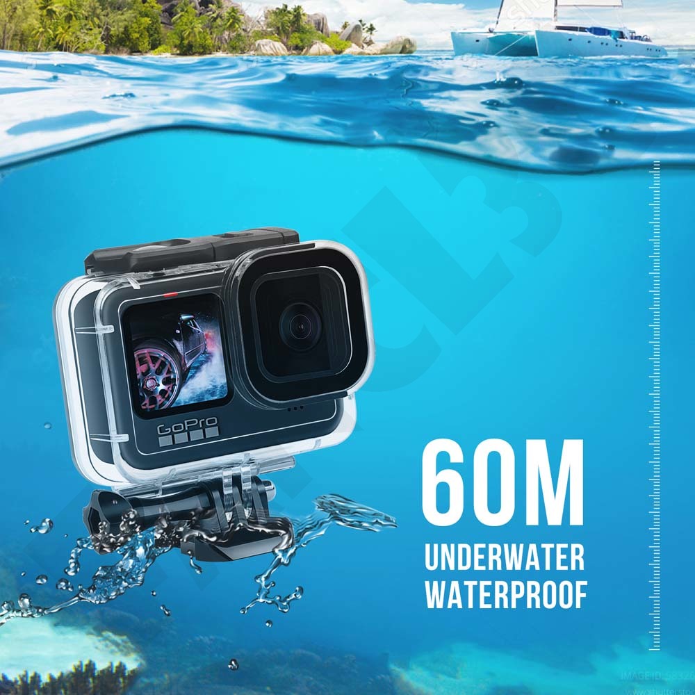 ภาพสินค้าSHOOT เคสกันน้ำใต้น้ำ 60M สำหรับ GoPro 10 Gopro 9 กล้องดำดำน้ำฝาครอบป้องกันดำน้ำสำหรับอุปกรณ์เสริม Go Pro 10 Accessories จากร้าน fanke.th บน Shopee ภาพที่ 1