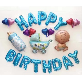 ภาพขนาดย่อของภาพหน้าปกสินค้าBirthday balloon set จากร้าน aomyim_shop บน Shopee