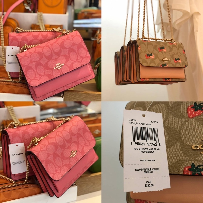 Coach Mini Klare Crossbody in Signature Canvas with Strawberry Print