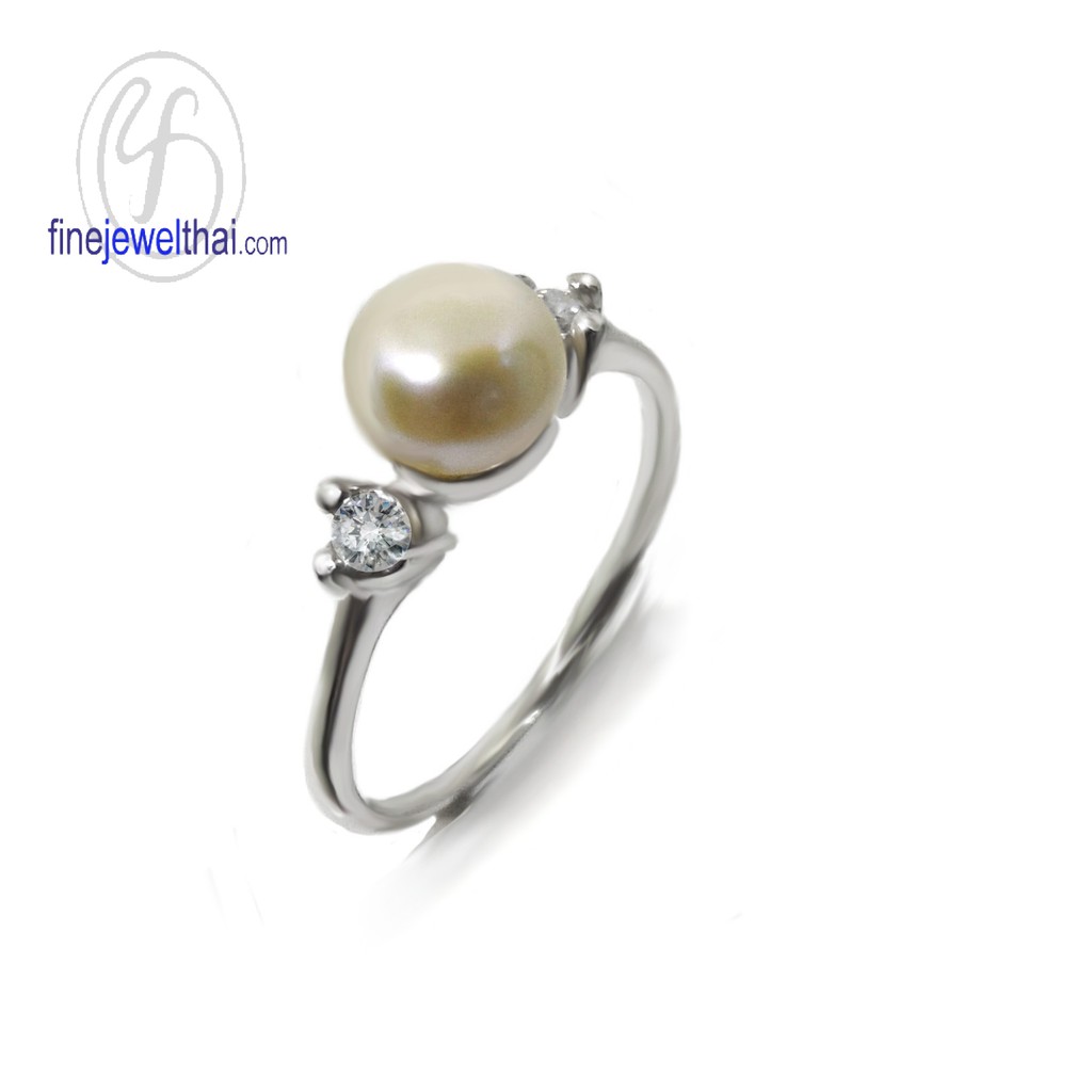 finejewelthai-แหวนมุก-แหวนเงิน-มุกแท้-แหวนประจำเดือนเกิด-pearl-silver-ring-r1317pl